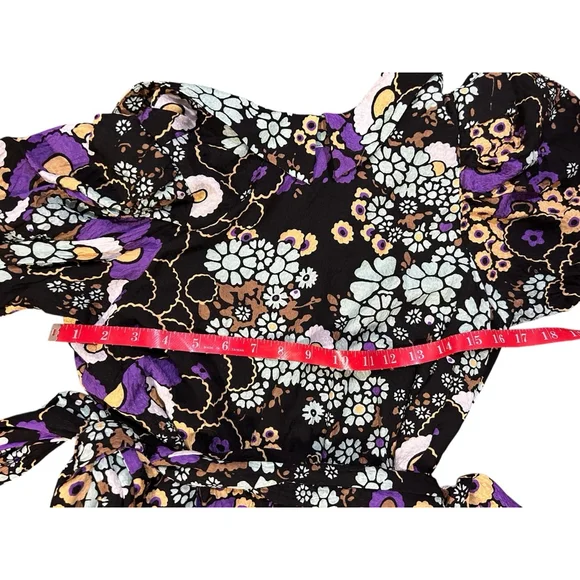 Ted Baker Saskiie Black Floral Mini Dress Size US 4 - Picture 5 of 11